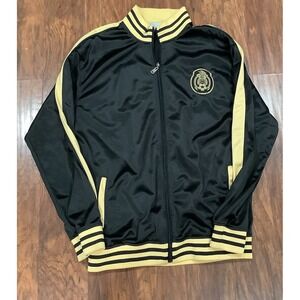 Mexico Track Jacket By Mj Collection Men M Black Tri Color Full Zip Pockets